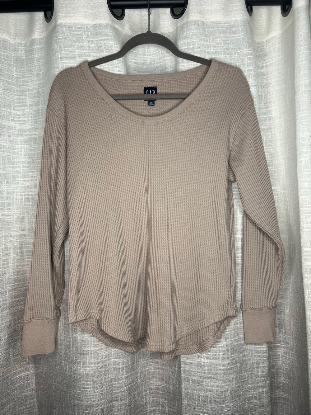 Gap Light Brown Waffle Knit Top